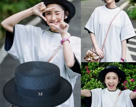 ?花儿与少年3张若昀唐艺昕情侣黑色礼帽平顶...