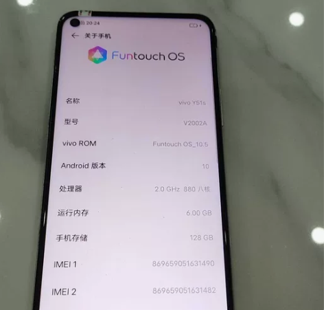 Vivo Y51s黑色128g 全原无拆修...