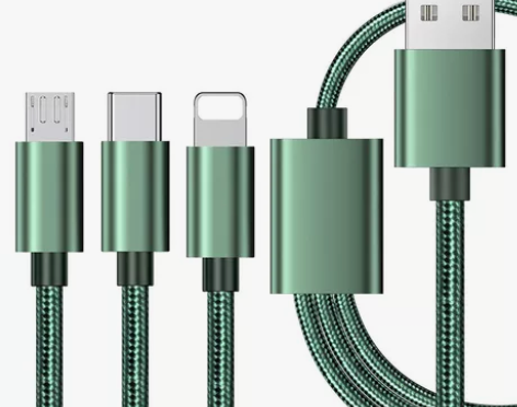 5A超级快充三头数据线三合一充电线一拖三多...