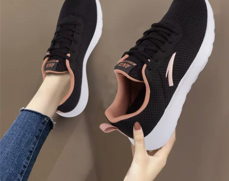 安踏鞋 女鞋跑步鞋2022夏季轻便透气网鞋...