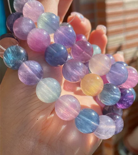 梦幻独角兽拉丝萤石手串卡12+ 三条都是1...