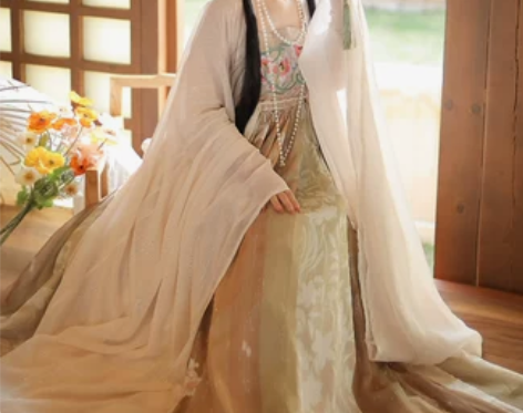 【春有约】茗月萱唐制诃子裙汉服女大袖衫刺绣...