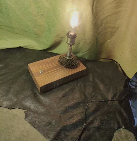 飞轮改装自行车元素复古工业风台灯设计创意手...