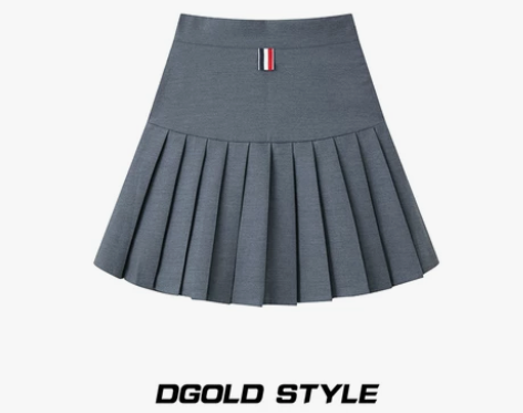 白小鱼 西装料TB灰色百褶裙短裙半身裙防走...