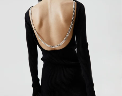 【年终盛典】链条露背针织裙圣诞连衣裙打底修...