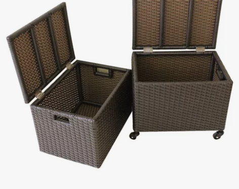 藤编塑料收纳箱家用浴室毛巾衣服收纳箱，可带...