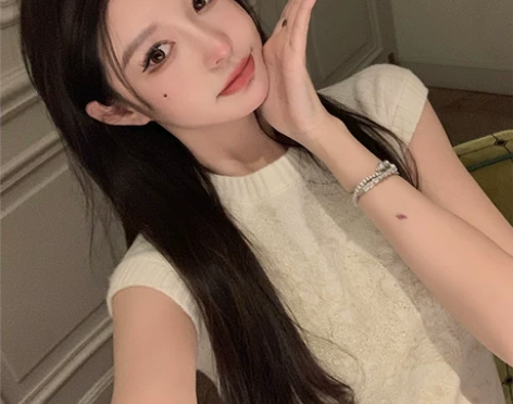 早安樊樊白色小飞袖针织背心女早春薄款修身显...