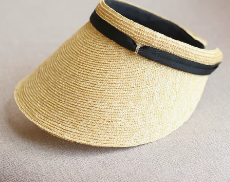 夏日系CL4细麦草空顶帽防晒沙滩宽沿休闲遮...