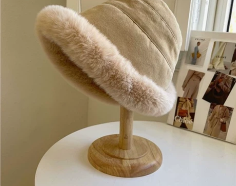 秋冬加厚毛绒保暖渔夫帽防风护耳盆帽冬天卷边...