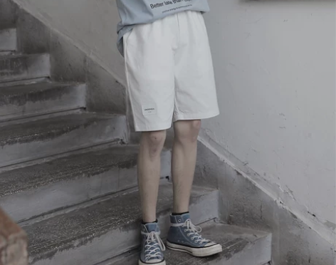 夏季纯色中裤百搭工装风短裤男士五分裤潮流裤...