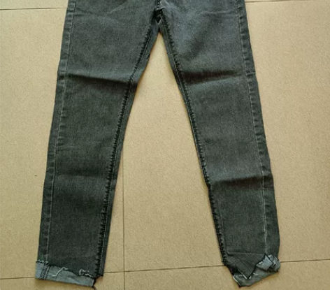 全新高腰弹力灰色牛仔裤女紧身显瘦铅笔小脚裤...