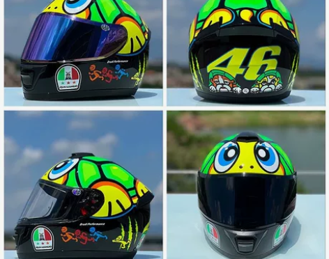 网红热销小乌龟头盔摩托车越野个性男女夏冬四...