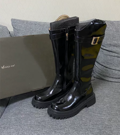 「妙侣」潮女配置~英伦风长筒靴2022新款...