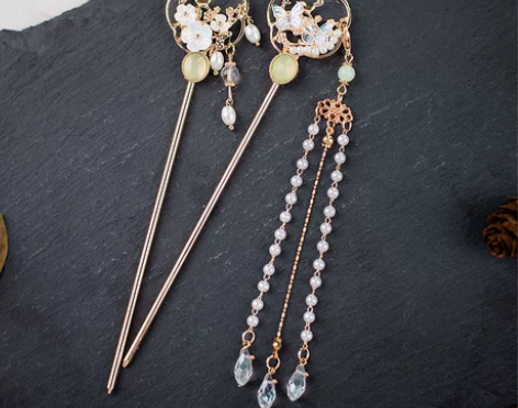 发簪古风流苏发饰盘发簪子步摇古装汉服头饰花...