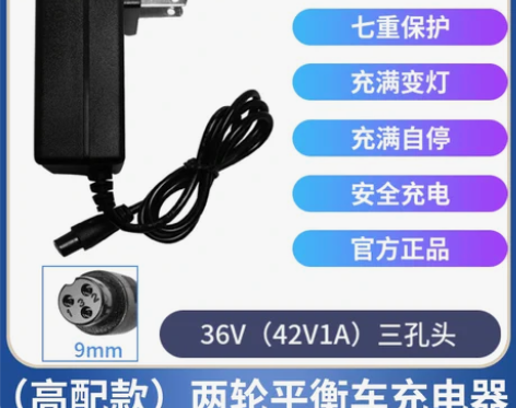 两轮电动平衡车充电线36V锂电池42v阿尔...