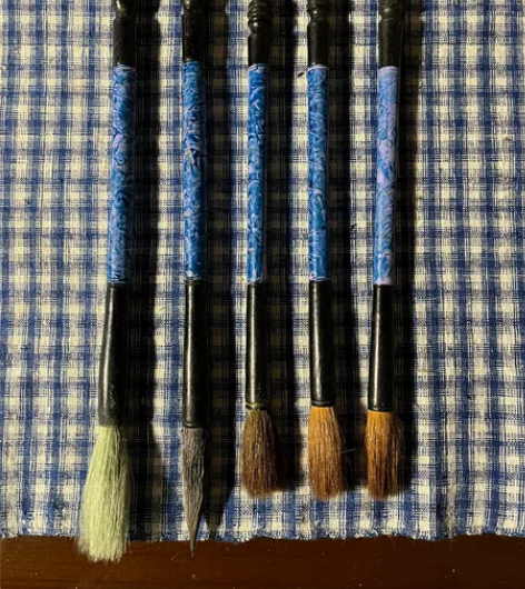 冰花长锋等毛笔一组合售  尺寸见图，二支羊...