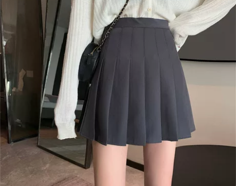 大码学院风百褶裙半身裙女2021春夏胖妹妹...