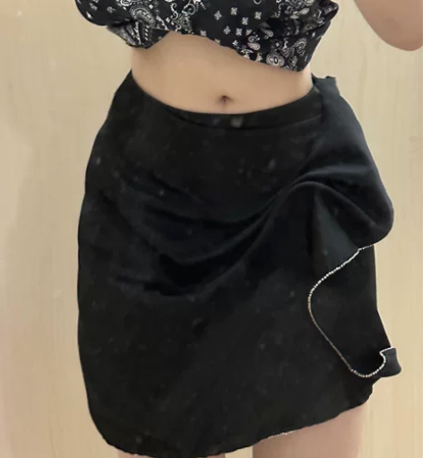 Zara水钻蝴蝶结裙子辣妹裙显身材 带钻裙...
