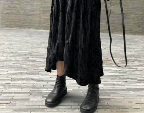 冬季新款时尚黑暗系山本裙子女小格子复古港风...