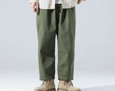夏季新款宽松直筒潮牌九分工装裤男春秋日系复...