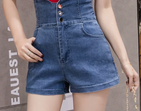 高腰牛仔短裤女夏学生韩版塑腰身显瘦百搭宽松...