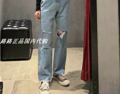 SLY国内代购 2021春季新款破洞休闲百...