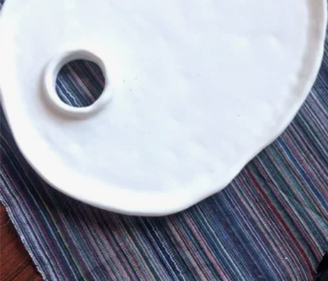 手捏微瑕疵不影响使用国画陶瓷纯白调色盘水果...