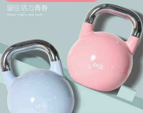 竞技壶铃全钢提壶壸哑铃女士健身家用深蹲练翘...