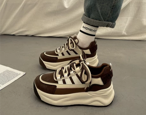 爆款港风显脚小老爹鞋女秋冬季厚底德训鞋20...