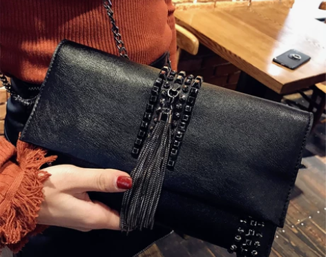 手包流苏女包2022新品时尚女士手拿包个性...