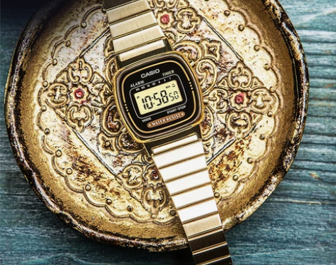 casio旗舰店复古潮流小金表男女石英手表...