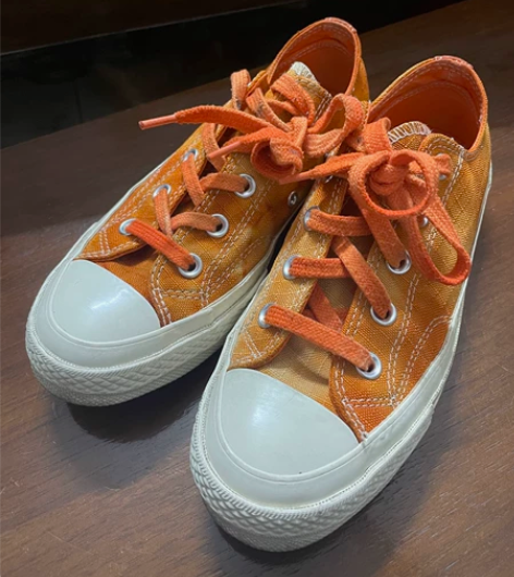 匡威新款1970s三星标经典复古扎染橙色低...