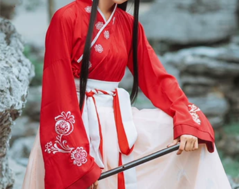 【巾帼】汉裳芳华汉服女红色交领齐腰襦裙魏晋...