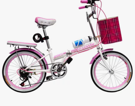 永久麟龙20寸学生自行车女式 折叠单车超轻...