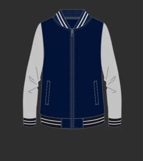 杭州夏衍初级中学春秋校服 蓝色棒球衫 有1...