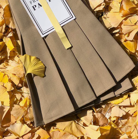 百褶裙 百褶裙短裙卡其色女秋冬垂坠感半身裙...