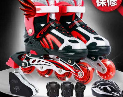 贵派仕直排轮滑溜冰鞋儿童全套装3-5-6-...