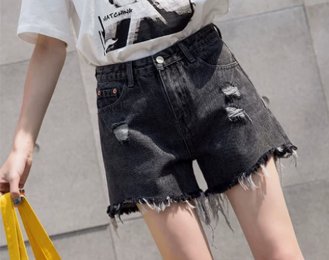 加大码短裤女牛仔裤 夏季宽松显瘦阔腿裤高腰...
