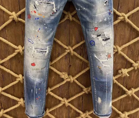 破洞牛仔裤 破洞牛仔裤修身2021春夏新款...