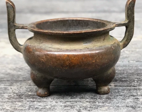 农村收到的三足宣德年香炉，纯铜香炉铜器香薰...