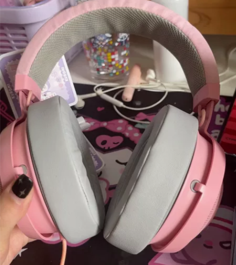雷蛇粉晶耳机 北海巨妖   有猫耳 自用 ...