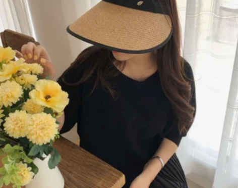 韩国进口代购夏季 ins潮同款空顶草帽防晒...