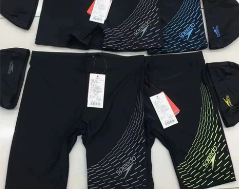 Speedo男士印花竞速速干泳裤泳帽套装 ...