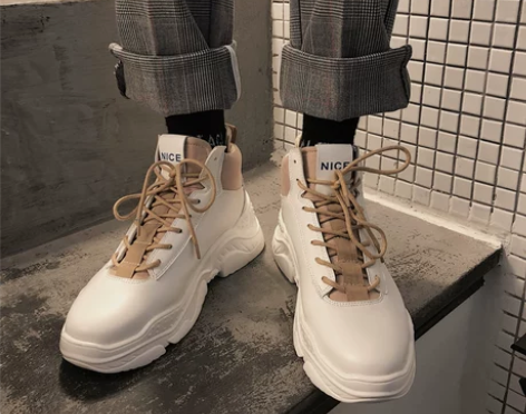 男鞋子百搭潮鞋老爹鞋内增高男士小白鞋运动2...