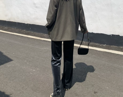 直筒裤秋冬新款加绒坠感阔腿裤高腰丝绒裤宽松...