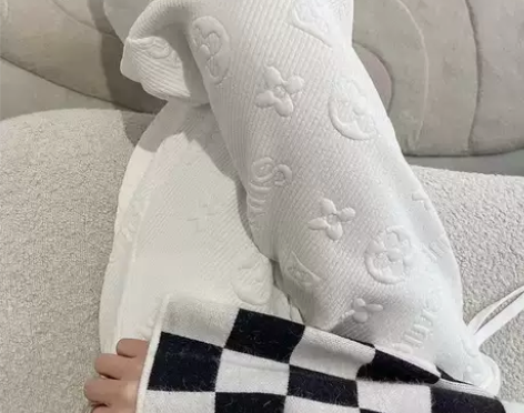 春秋款字母提花阔腿裤子女百搭潮流宽松新款2...