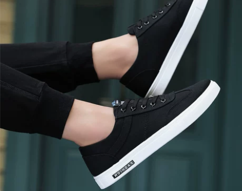 男士夏季帆布平板鞋韩版潮流防臭潮鞋百搭休闲...