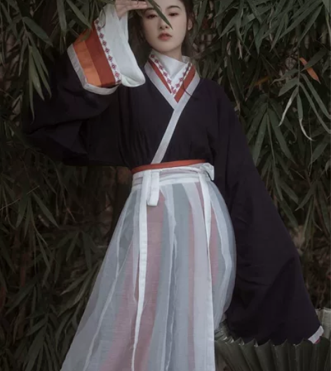 【上遥居】将离 晋制原创男女汉服黑白百搭间...