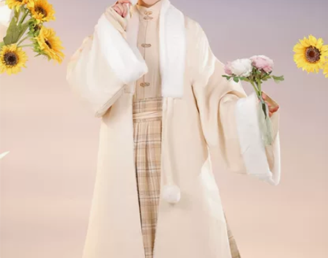 裳云兮（如意）原创明制汉服女汉元素格子披风...