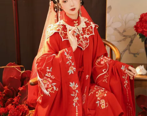 裳云兮原创遇红妆花嫁汉服立领 朋友送的现在...
